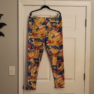 LuLaRoe Blue and Yellow Geometric Leggings